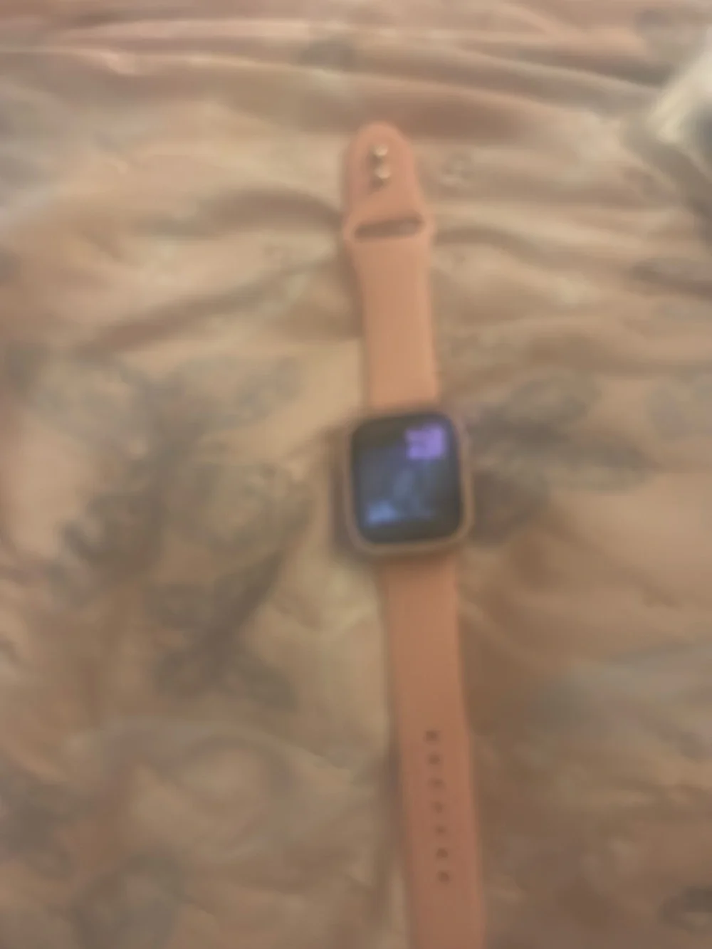Pink Silicone Smartwatch with Crystal Bezel